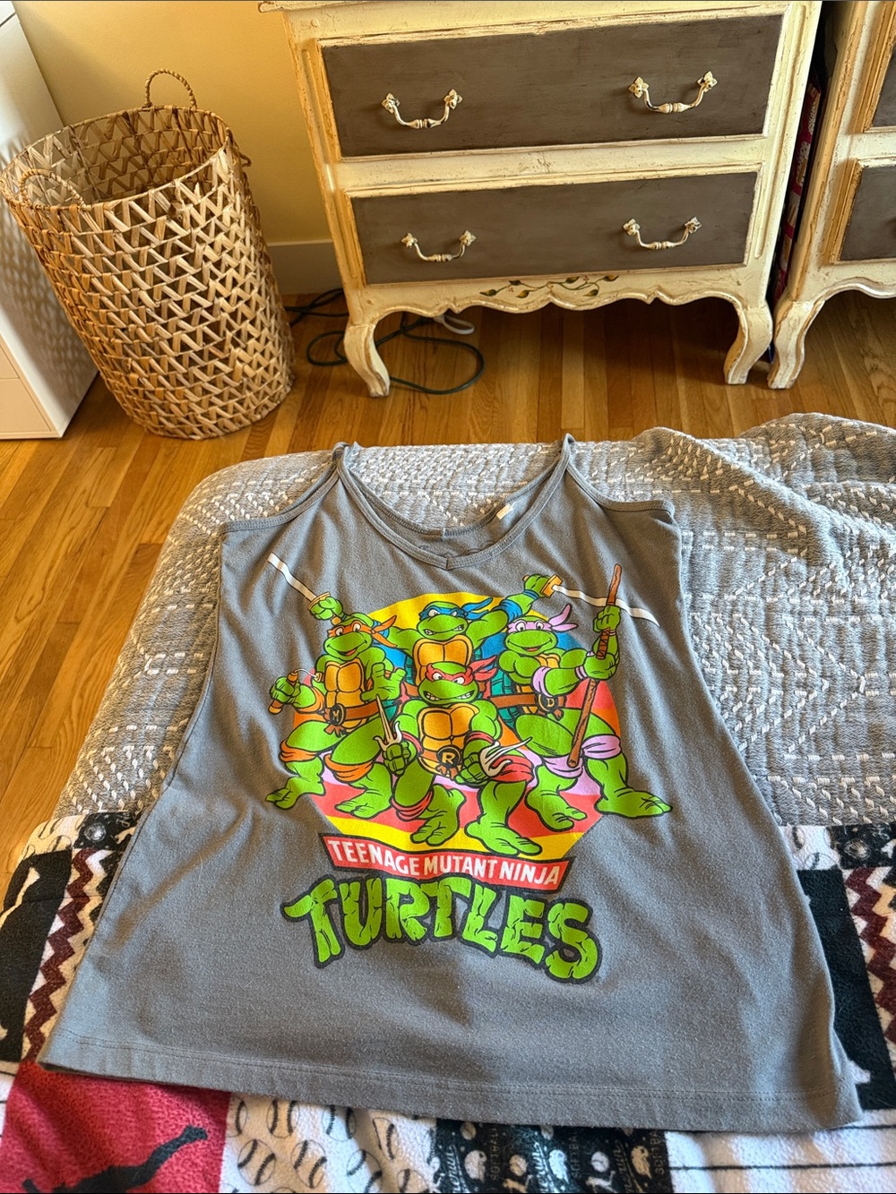 Vintage DC Gray Teenage Mutant Ninja Turtles Graphic Tank size XL